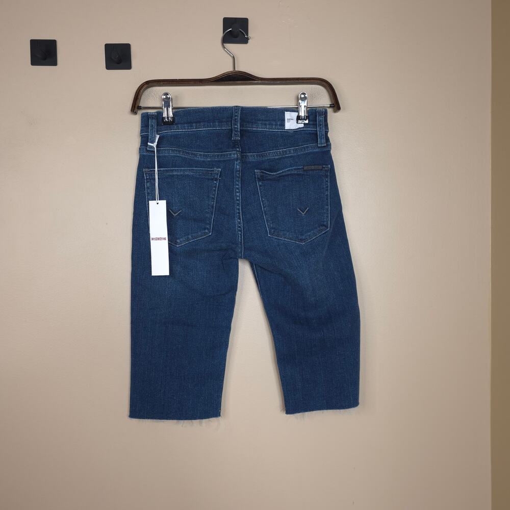 Hudson Mid-rise Amina Raw Hem Bermuda Short in Dark Wash Size 24 - Picture 5 of 12